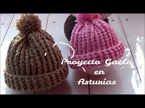 Gorro facil de ganchillo con punto elastico | proyecto Gaela