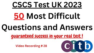 CSCS Test UK  50 New Q&A | CSCS Card UK 2023 | CITB health and safety Test 2023 | CSCS Mock Test