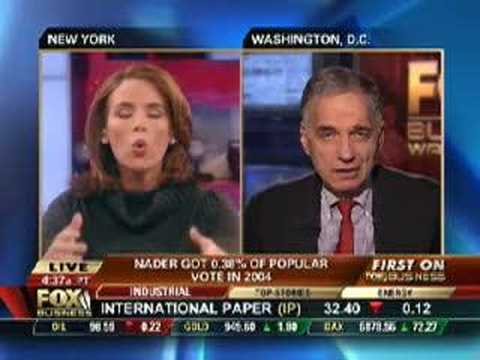 Ralph Nader was interviewed by Alexis Glick on Fox Business Network this morning. He spoke about getting into the presidential race.