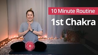 1ST CHAKRA Root Chakra Balancing Exercises | 10 Minute Daily Routines