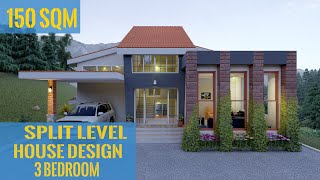 Split level house design 3bedroom [150 sqm] [1614 Sqft] [Ghar ka Naksha]