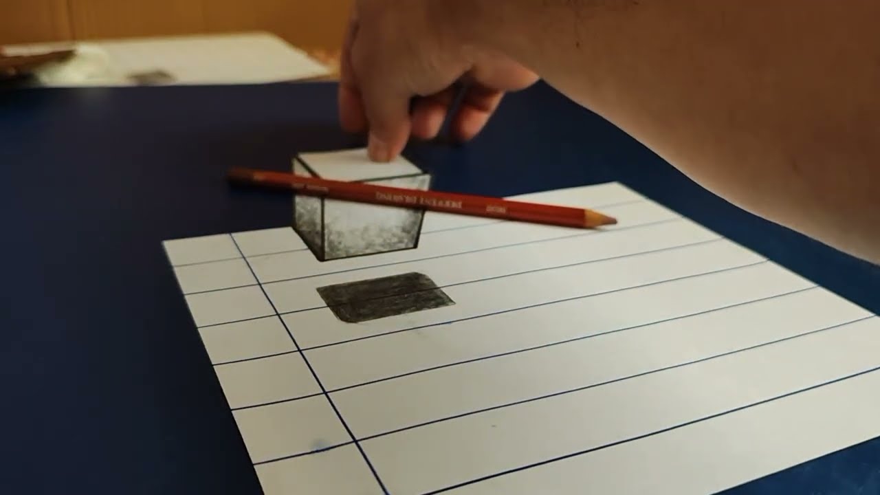 كيف ترسم مكعب 3D... خداع بصري 3D