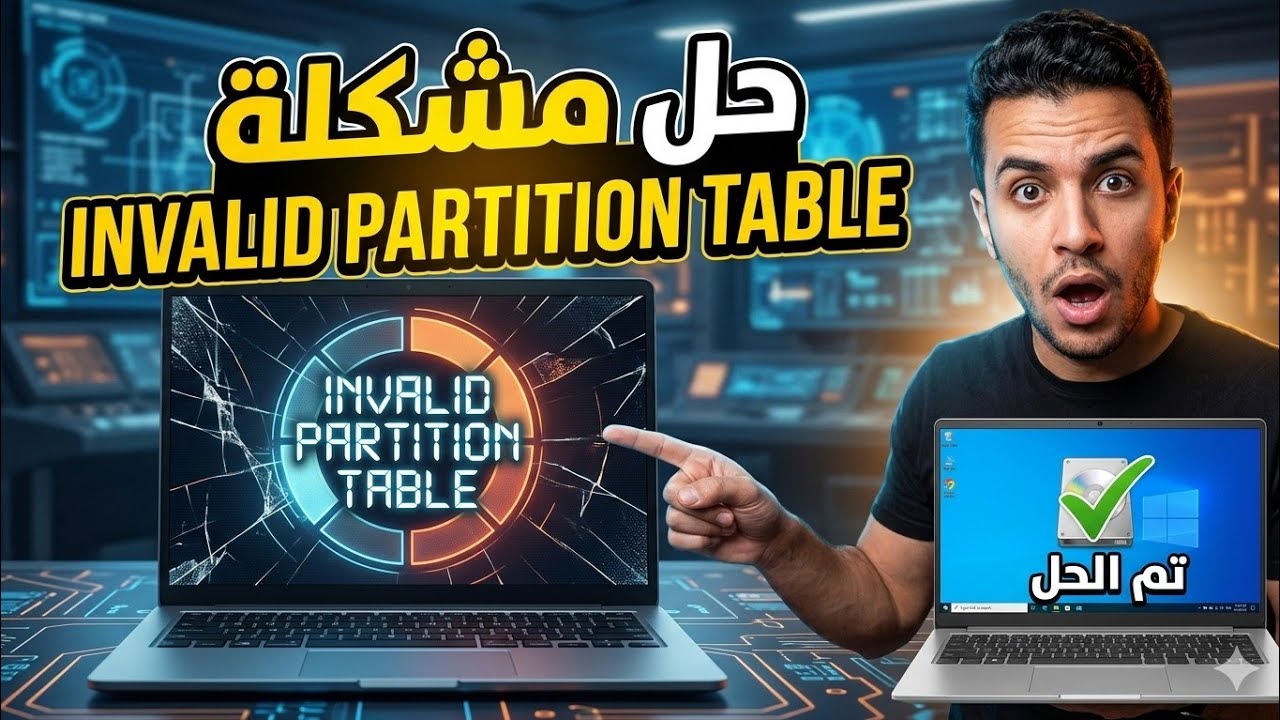 حل مشكلة invalid partition table للكمبيوتر بسهولة جدا - YouTube