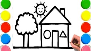 Cute Beautiful little House | Drawing,Painting & Coloring and Toddlers_ Kids