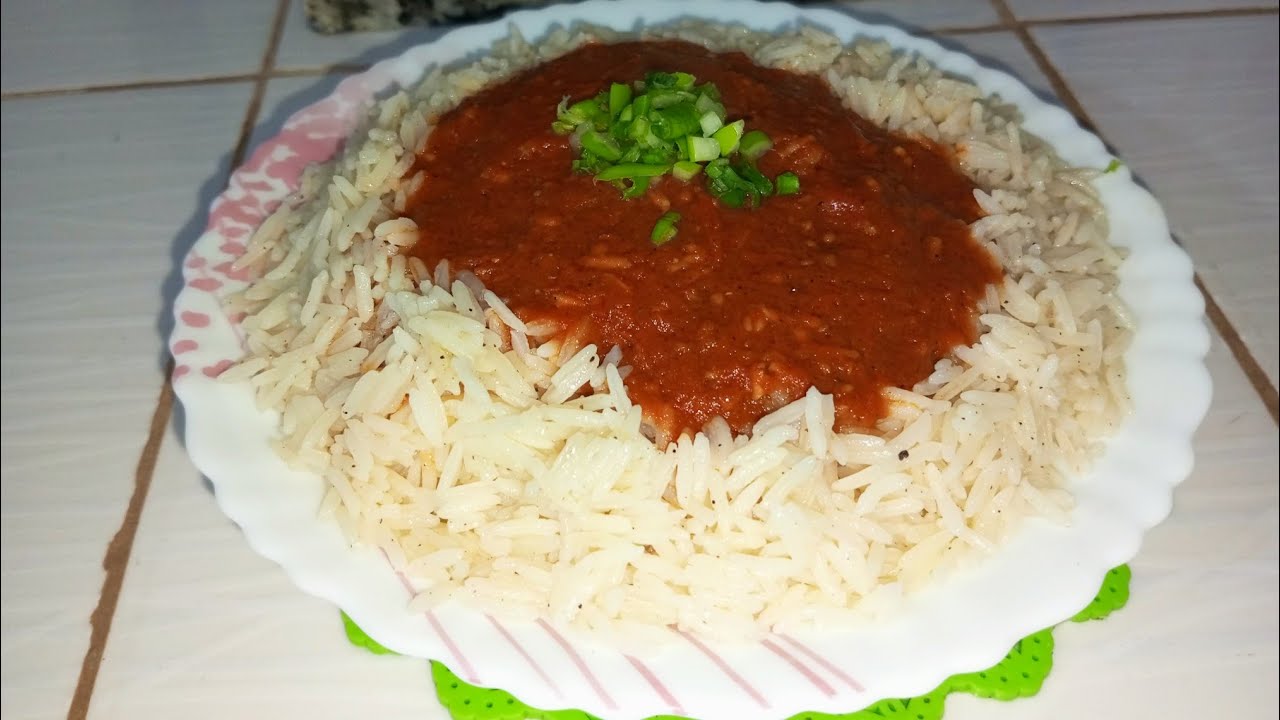 ارز بصلصة الطماطم بدون لحم و دجاج وصفة سهلة وسريعة للعشاء او الغداء