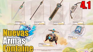 Arte para skins, Fontaine e novas armas de Genshin Impact