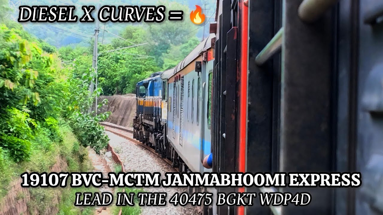 DIESEL JOURNEY BEHIND BGKT WDP4D🔥♥️ || 19107 JANMABHOOMI EXPRESS || JUC TO PTKC || 