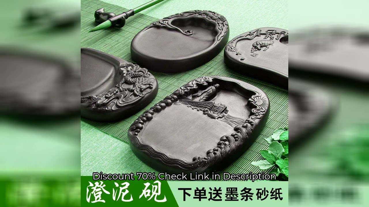 Chengni Inkstone Natural Original Stone Multi Functional Four Famous Students Table Grinding Ink Cal