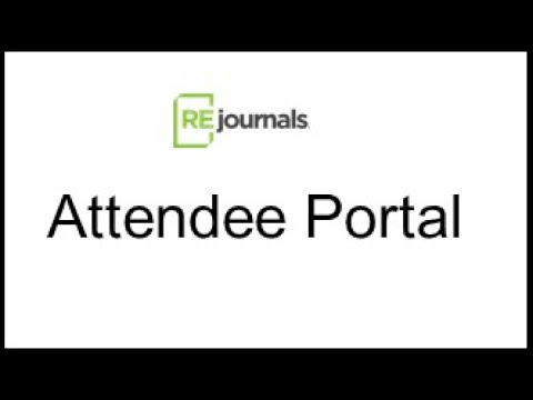 Attendee Portal Tutorial REjournals