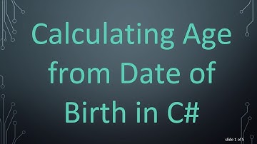 Calculating Age from Date of Birth in C#