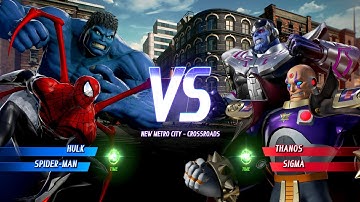 Hulk & Spider-Man VS Thanos & Sigma - Marvel vs Capcom : Infinite