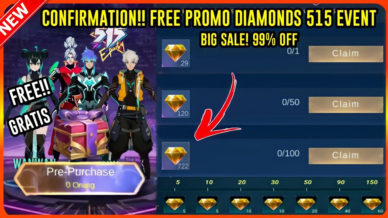 515 EPARTY EVENT! FREE PROMO DIAMONDS! BUY YOUR DREAMS SKIN FOR 1 DIAMONDS ONLY BIG SALE IN MLBB