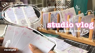studio vlog ep1 | pack orders with me, organise sticker sheets + nct !! screenshot 3