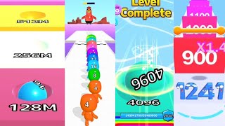Ball Run INFINITY/ Ball Run 2048 gameplay vs Number Running Plus and Merge Satisfying gameplay 👌 😎