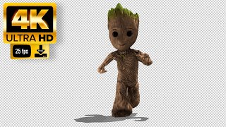 Running Groot Green Screen  - Footage 4K