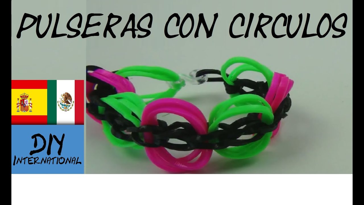 CÓMO HACER PULSERAS DE GOMITAS CON CIRCULOS - WITH CIRCLES - TUTORIAL EN ESPAÑOL - DIY hacker typer