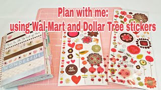 Plan with me using Wal-Mart and Dollar Tree stickers | Planning With Eli