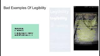 3 good and bad examples of Readability & Legibility.