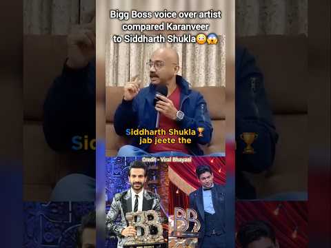 Karanveer Compared To Sidharth Shukla The Showdown Biggboss Sidharthshukla