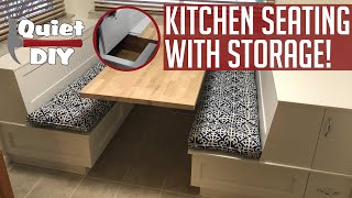 Kitchen Seating With Space Saving Storage! DIY Kitchen Bench Restaurant Booth Storage