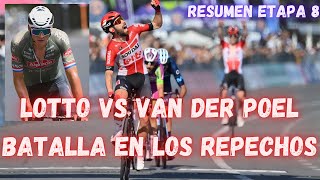 RESUMEN ETAPA 8 GIRO DE ITALIA 2022/GRAN BATALLA VAN DER POEL VS LOTTO SOUDAL