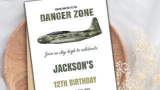 Fighter Jet Birthday Invitations How to Edit on Zazzle 🎉 #zazzle #etsy   @YouTube @Etsy @zazzle
