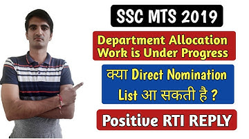 Positive RTI Reply from SSC WR Regarding Department Allocation of SSC MTS 19 | Work is under Process