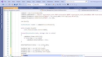 Clinic Management System In C# - Part 15 - Secretary Panel - Edit Reservation