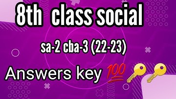 8th social sa2 cba-3 Real paper💯💯 Answers key 🔑🔑2023