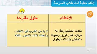 إلقاء خطبة أمام طلاب المدرسة