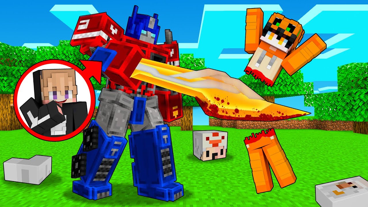 AKU PRANK TEMANKU LAGI BERUBAH JADI TRANSFORMER DI MINECRAFT!!