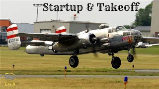 B-25 (Panchito) Awesome Startup and Takeoff