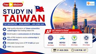 Details Webinar #163 | Study Opportunities at Taiwan’s Leading Universities | NSYSU | NTNU | CMU | YZU | ET News