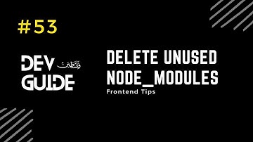 Delete Unused node_modules🔻