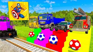 Big \& Small: Long Snake Mcqueen with Spinner Wheels vs Minecraft vs Thomas Trains - BeamNG.Drive