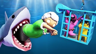 Saving GRANNY from SHARKS... (Gang Beasts) screenshot 4