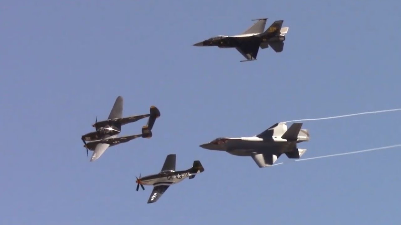 F16, F35, and Heritage Flight Travis AFB Air Show 2022 YouTube