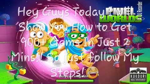 Pixel Worlds- How To Get 900+ Gems In 2 Min! (FAKE)