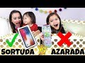 DESAFIO SORTUDA VS AZARADA! Iphone x ,Bonecas LOL etc