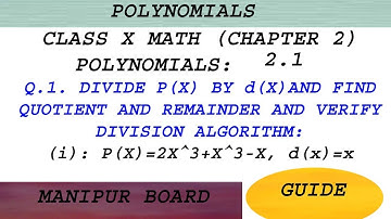 POLYNOMIALS || CLASS X MATH EX. 2.1 Q.NO. 1 || MANIPUR BOARD || GPS MANIPUR