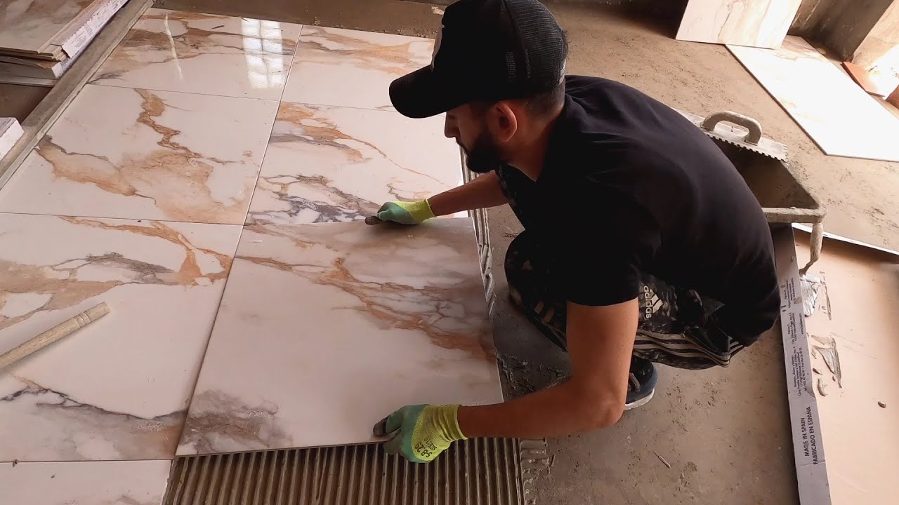 مهارات فائقة في وضع أرضيات بلاط السيراميك 60 × 60