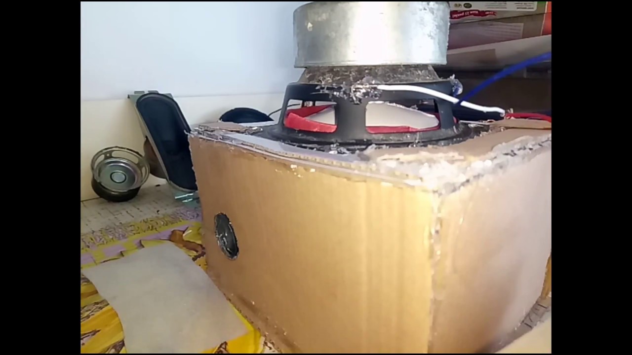 Тест самодельного сабвуфера на ФИ коробе из картона - YouTube