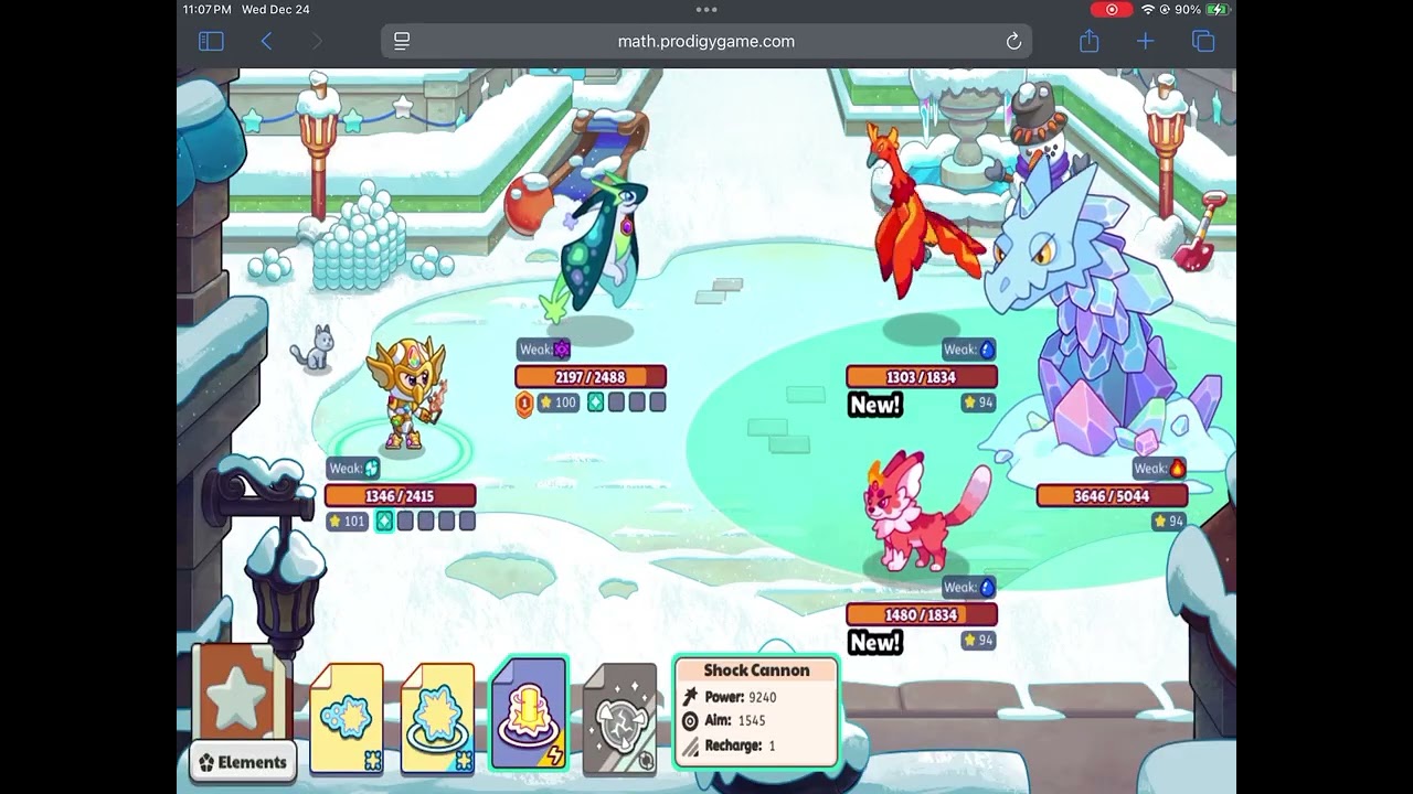 Prodigy Math WINTER FEST DAILY QUESTS: Defeat the Ice Wyrm 1 time - Part 1