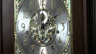 A short video showing how to adjust the hour strike of a mechanical grandfather clock.
