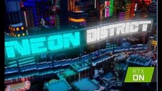 Minecraft RTX Neon District Tour