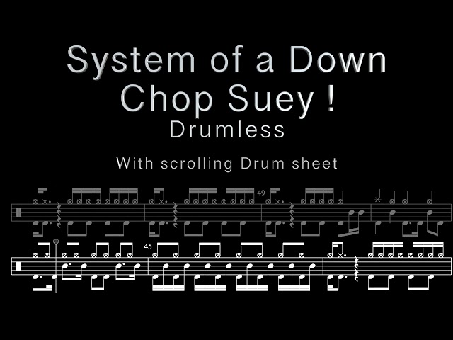 System Of A Down - Chop Suey! - Drumless with scrolling drum sheet class=