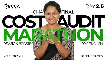 CMA FINAL | P17 - CMAD | MARATHON | DAY 2/5 | 100% ENGLISH | DEC 2025 | BY CMA PARVATHI MA