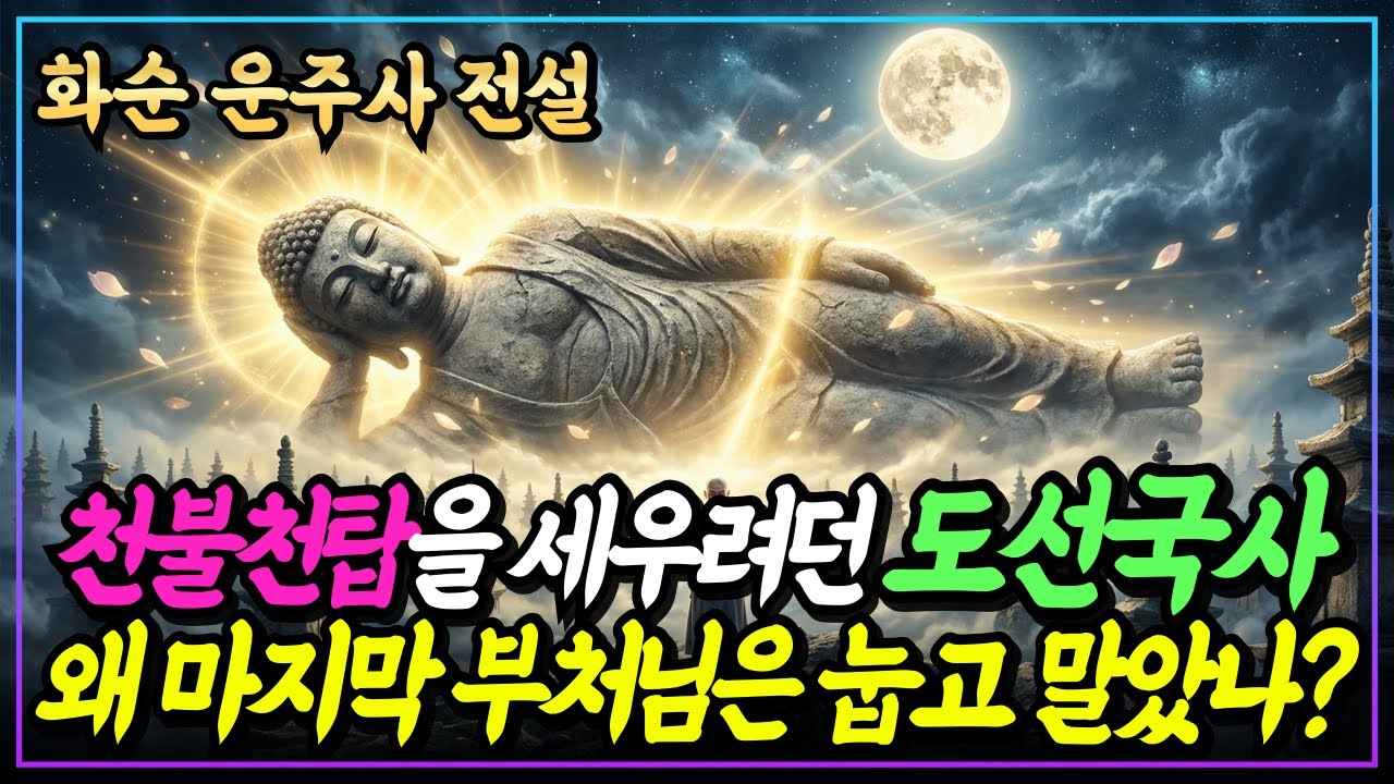 [불교이야기] 하룻밤에 천불천탑을 세우려던 도선국사, 왜 마지막 부처님은 눕고 말았나?ㅣ화순 운주사 전설ㅣ자면서 듣는 불교이야기ㅣ불교소설