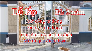 Giá 5 triệu bộ motor cổng mở 180 độ lắp cổng tự động 2 cánh