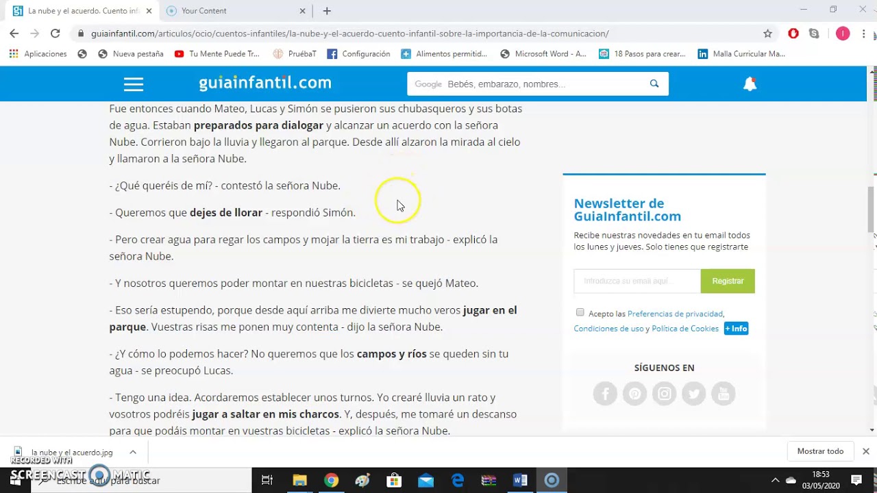 Cuento la nube y el acuerdo - YouTube
